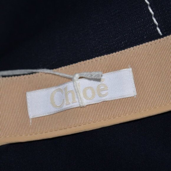 NWT Chloe Navy Blue Contrast Stitch Mini Skirt Sz 10 - Picture 3 of 7